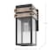 Nuvo Homestead 1-Lgt Small Wall Lantern - Matte Black & Wood / Clear Seed 60/7540 - alternate 2